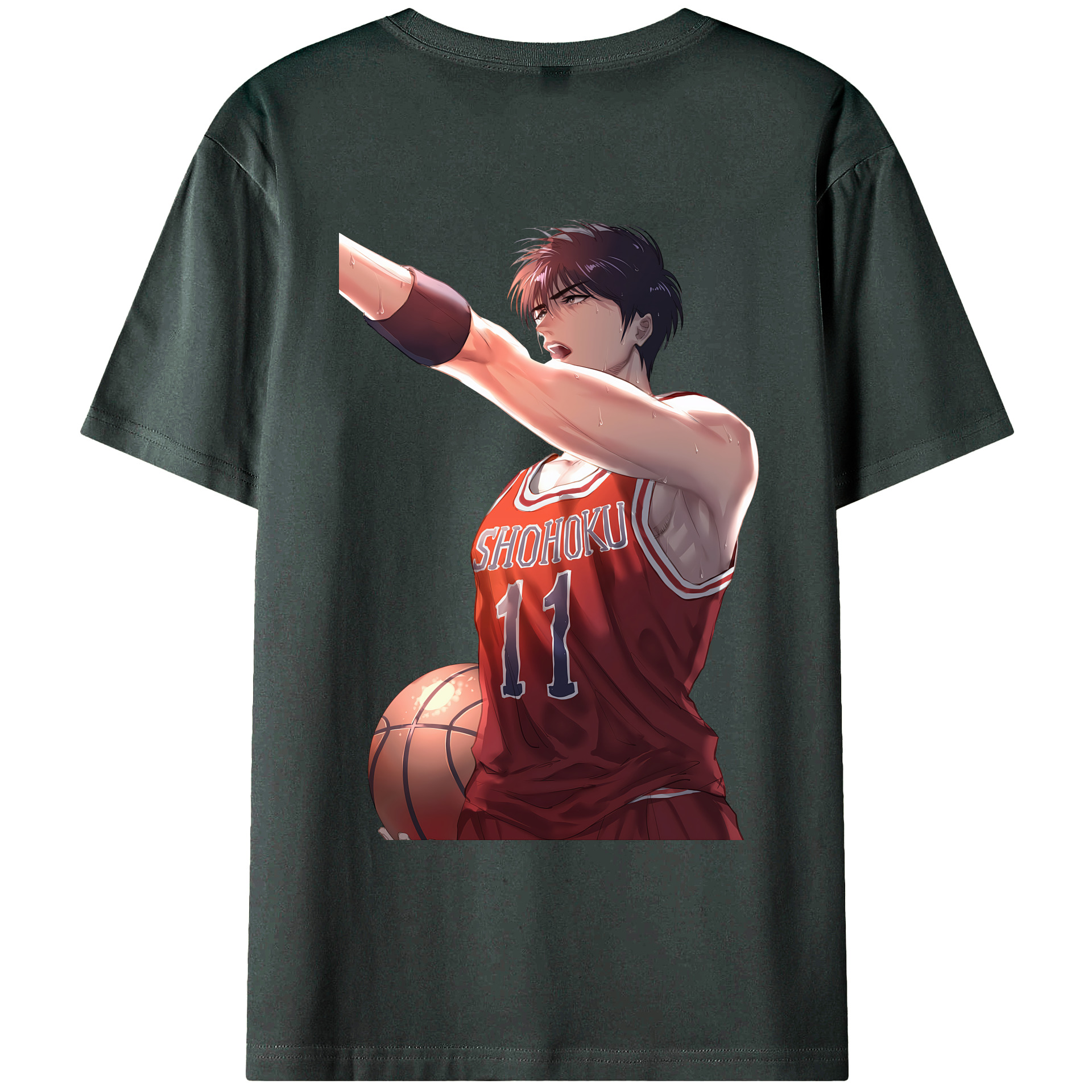 （画像用） SLAM DUNK／スラムダンク 綿100％ メンズ半袖Tシャツ（バックプリント） 通気性
